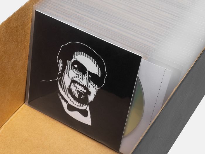 Opbergdoos CD's - Golfkarton, zwart | Who's Your Daddy Records