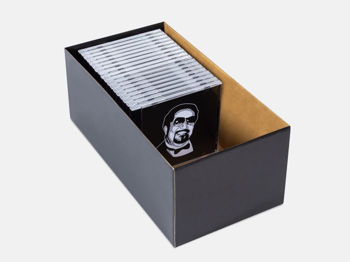 Opbergdoos CD's - Golfkarton, zwart | Who's Your Daddy Records